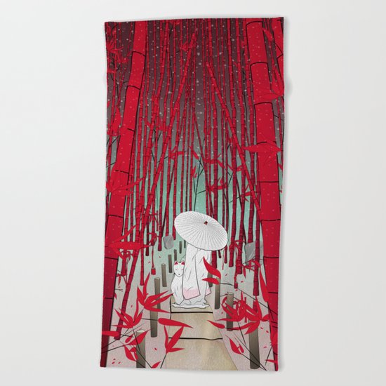Yuki- onna Beach Towel