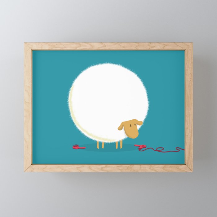 Fluffy Sheep Framed Mini Art Print