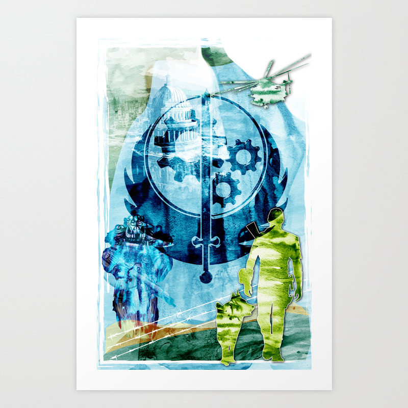Fallout The Brotherhood Of Steel Art Print By Judgehydrogen