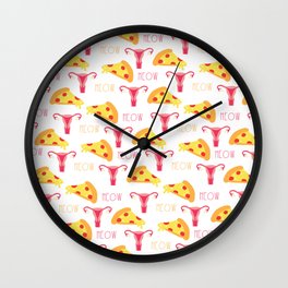 Pizza n' Pussy Wall Clock | Ovaries, Typography, Vag, Print, Meow, Design, Cartoon, Kitty, Vagina, Digital 