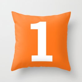 Number 1 (White & Orange) Throw Pillow