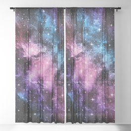 Pink Purple Blue Galaxy Nebula Dream #1 #decor #art #society6 Sheer Curtain