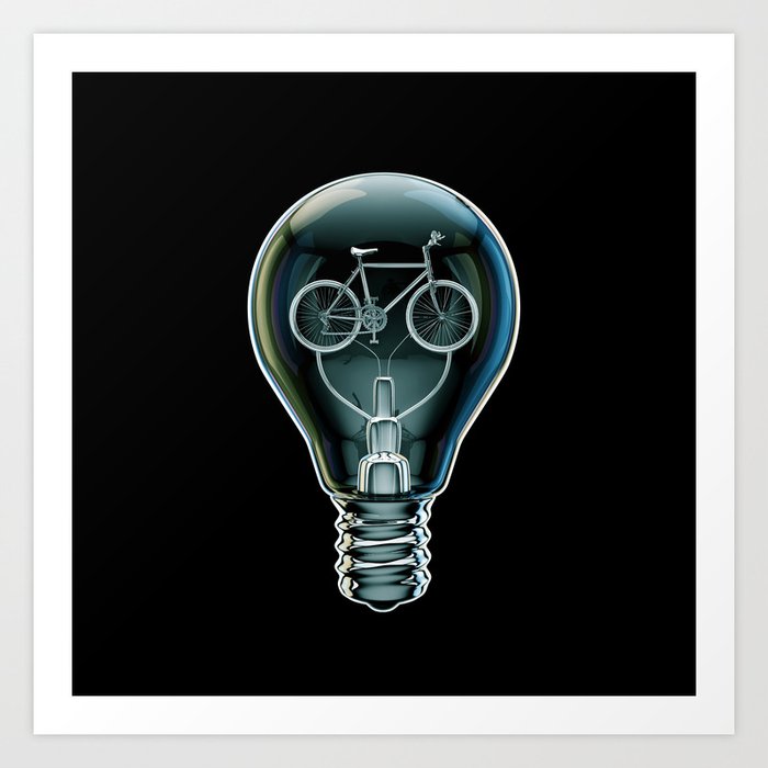 Dark Bicycle Bulb Art Print