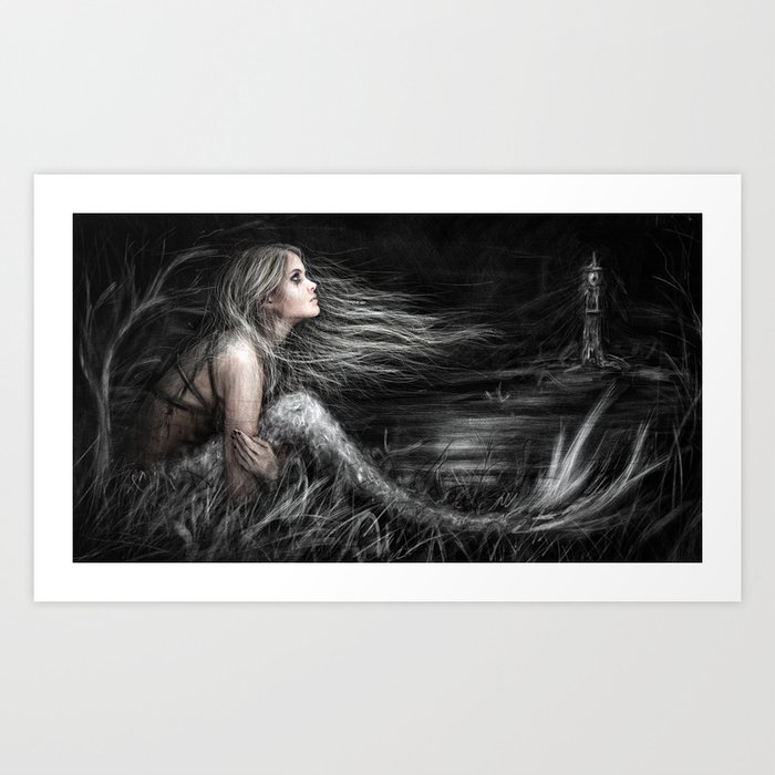 Mermaid at Midnight Art Print