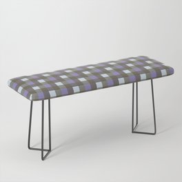 Cute Colorful Large Plaid (Very Peri \White Blue \Very Dark Green) Bench