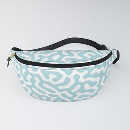 Blue And White Labyrinth Seamless Pattern Fanny Pack