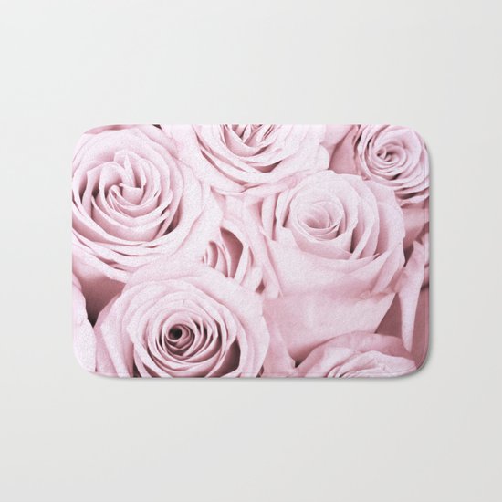 Pink Roses Flowers - Rose and flower pattern Bath Mat