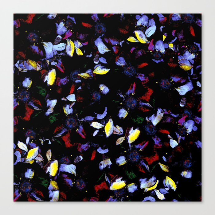 Lots of flowers in the dark A 1 Canvas Print