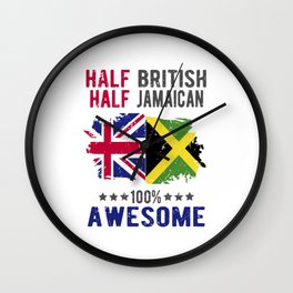 Half British Half Jamaican Wall Clock | Jamaicanmother, Jamaican, Jamaicacountry, Jamaicansaying, Jamaica, Graphicdesign, Jamaicaorigin, Halfjamaican, Jamaicandad, Jamaicaproud 