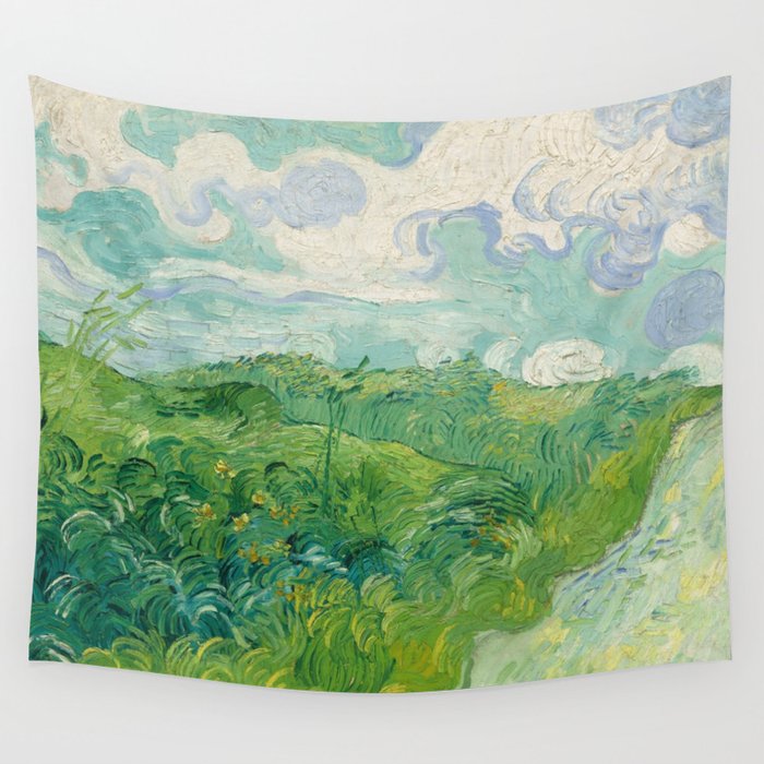 Green Wheat Fields, Auvers, 1890, Vincent van Gogh Wandbehang Green Wheat Fields, Auvers, 1890, Vincent van Gogh Wandbehang
