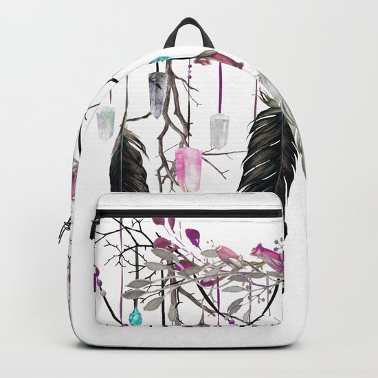 Raven Feathers And Roses Crystal Spirit Gazer Backpack