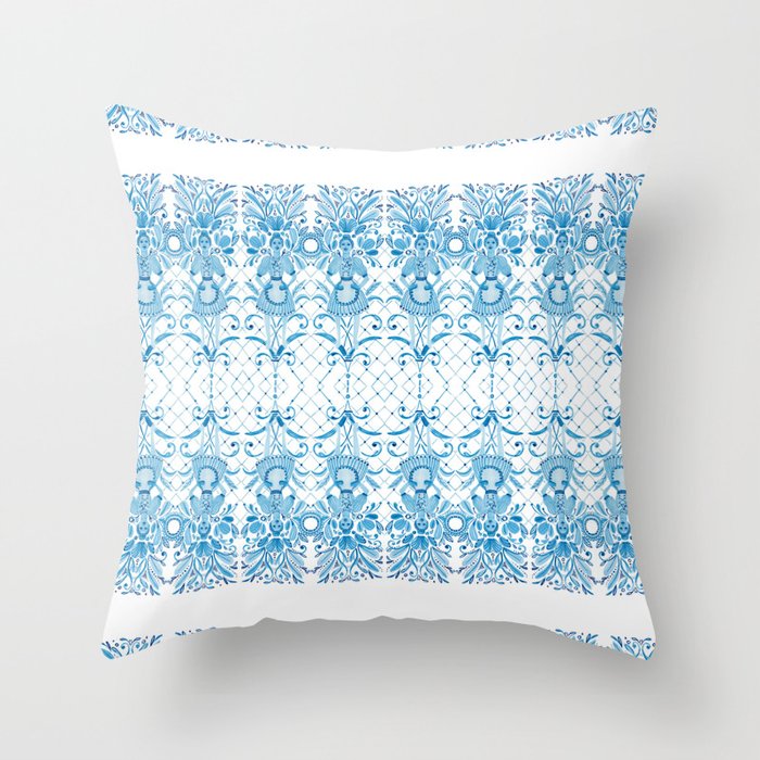 Azulejos Ladies - Handpainted Watercolor Throw Pillow