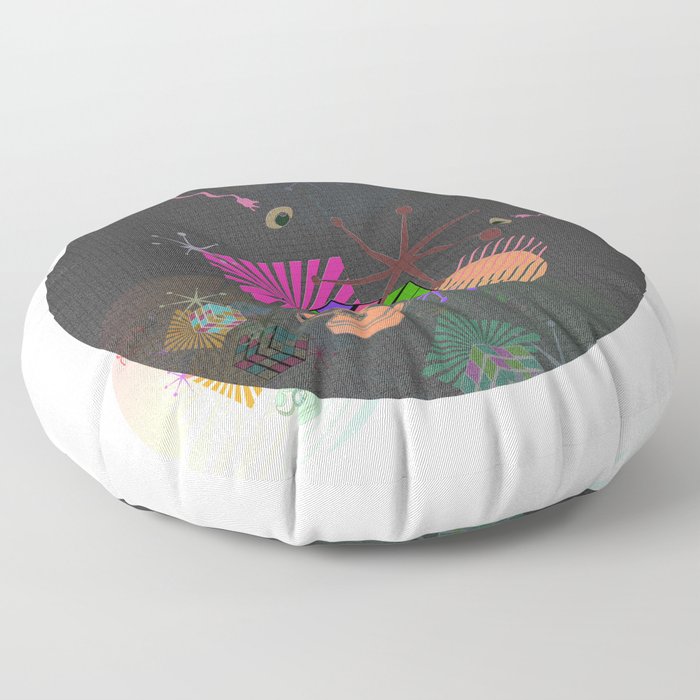 Retro Wild Cube Fantasy Abstract  Floor Pillow