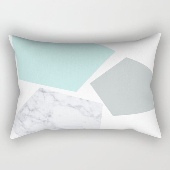 Geo marble and turquoise Rectangular Pillow