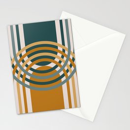 Arches Composition in Teal and Mustard Yellow Stationery Card