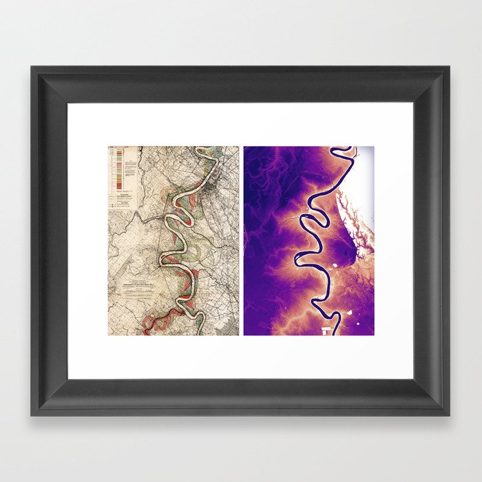 Mississippi River Fisk/Lidar Sheet 15 Framed Art Print