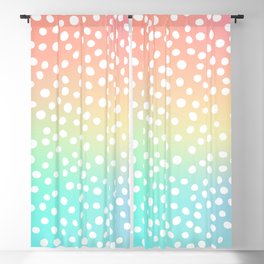 Rainbow White Polka Dots Pattern Blackout Curtain