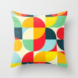 Mid Century Bauhaus Geometric Pattern Throw Pillow