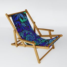 Aquatic Shades Marijuana Pot Leaf Kaleidoscope Mandala Sling Chair