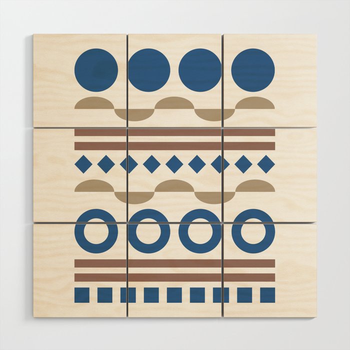Patterned shape line collection 6 Wood Wall Art