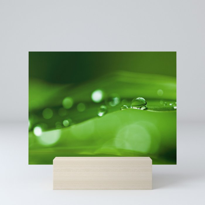 green abstract Mini Art Print