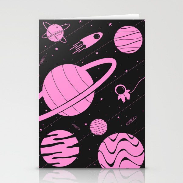 pinky planet(black) Stationery Cards