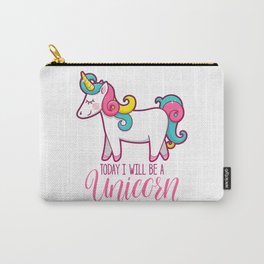 Today i will be a Unicorn Carry-All Pouch | Pretty, Illustration, Pink, Kids, Digital, Unicorngirl, Unicornhorn, Child, Myth, Drawing 