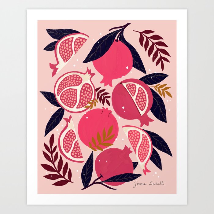 Pomegranate - Pink Art Print