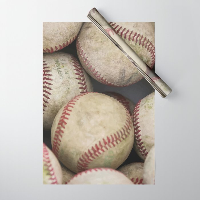 Many Baseballs - Background pattern Sports Illustration Wrapping Paper