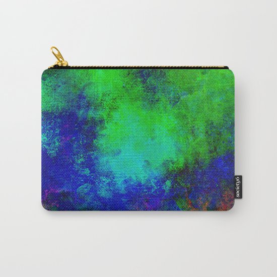 Awaken - Blue, green, abstract, textured painting Carry-All Pouch