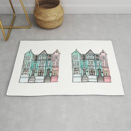 DC Row House No. 2 II U Street Rug | Ustreet, Digital, Districtofcolumbia, Shaw, House, Painting, Dc, Watercolors, Architecture, Rowhouse 