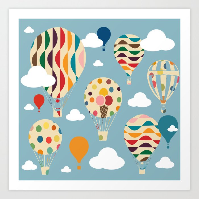 hot air ballon Art Print by BruxaMagica_susycosta | Society6