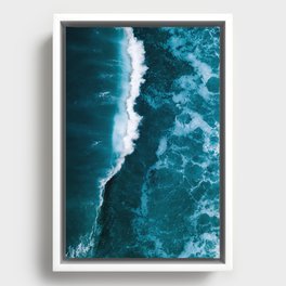 Waves Of The Wild Blue Ocean Framed Canvas
