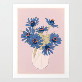 blue flowers 2 Art Print
