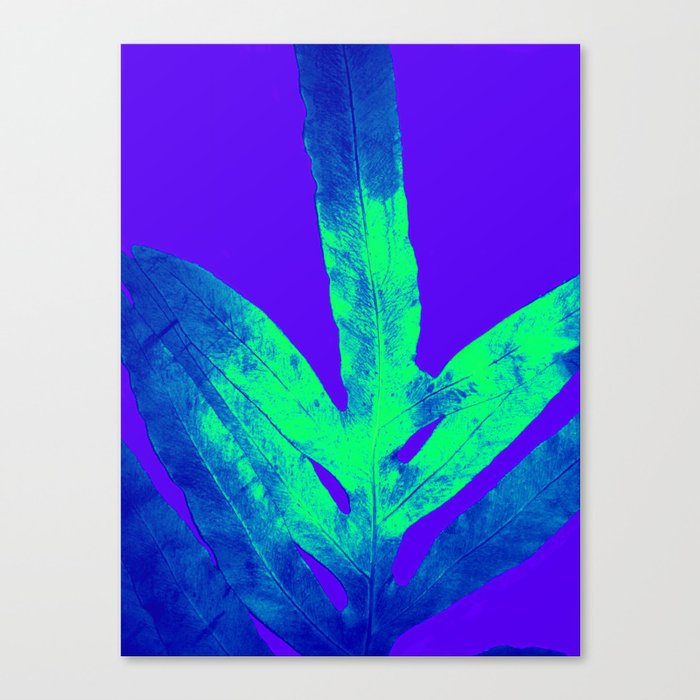 Blue Ultraviolet Green Earth Day Fern Canvas Print