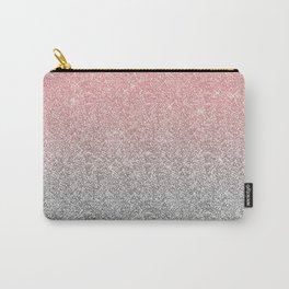 Girly Rose Gold & Silver Ombre Glitter Design Carry-All Pouch