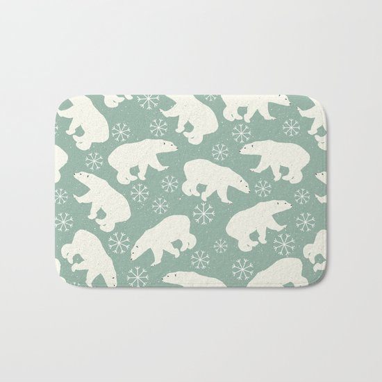 Merry Christmas - Polar bear - Animal pattern Bath Mat