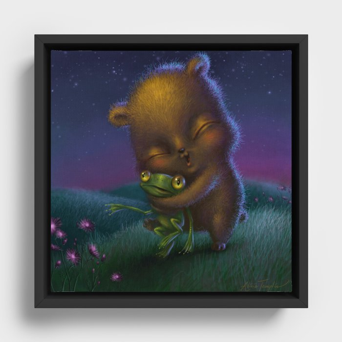 "Bear Hug" Framed Canvas