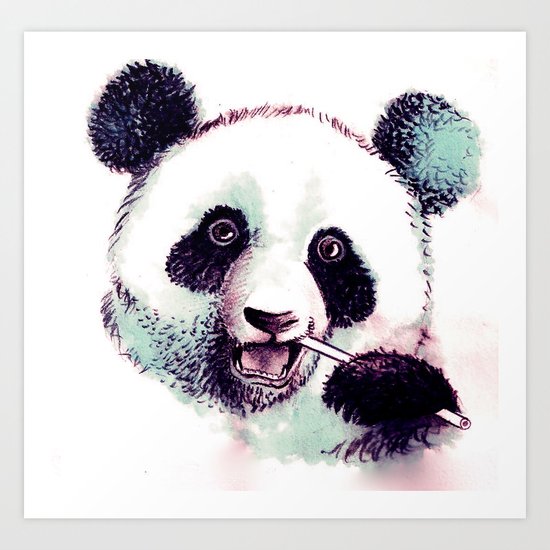 Panda Eating Art Print