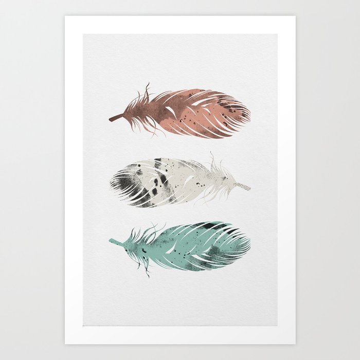 Pastel Feathers Art Print