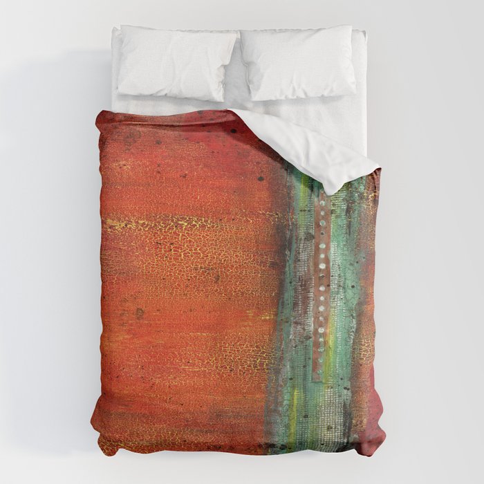 Copper Bettbezug | Gemälde, Abstrakt, Mixed-media, 3-d, Acrylic, Gemälde, Original, Debi-peters, Orange, Abstrakte-malerei