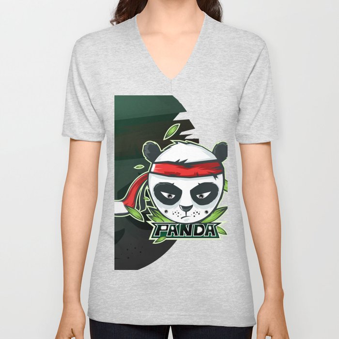 funny panda gift for girls and boys V Neck T Shirt