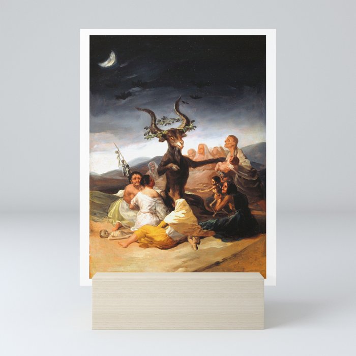 Francisco de Goya - Witches Sabbath (El Aquelarre) 1798 Artwork for Wall Art, Prints, Posters, Tshir Mini Art Print