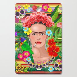 Frida Kahlo Floral Exotic Portrait Cutting Board