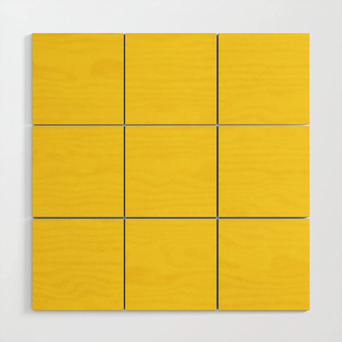 VIBRANT YELLOW SOLID COLOR Wood Wall Art