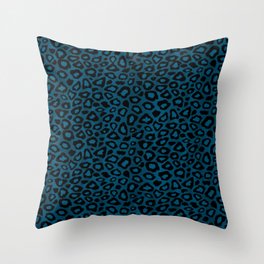 Teal Leopard Animal Pattern Throw Pillow