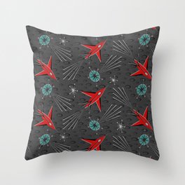 Space Planes and Shooting Stars Throw Pillow