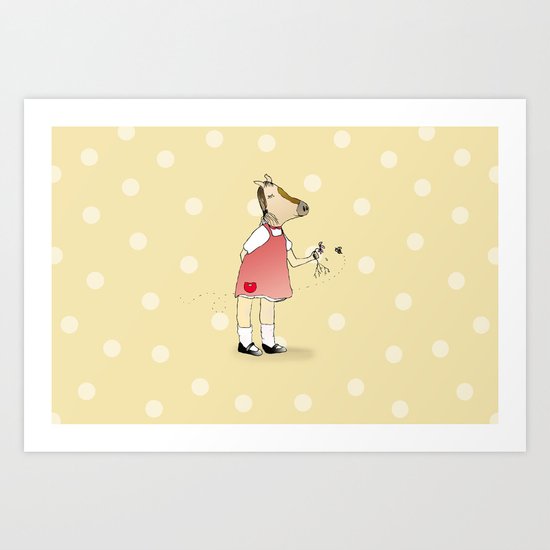 Little Horse Girl Art Print