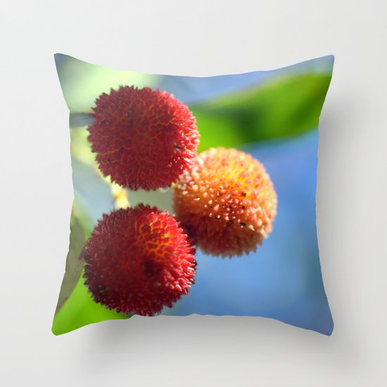 Strawberry tree fruits 8697b Throw Pillow