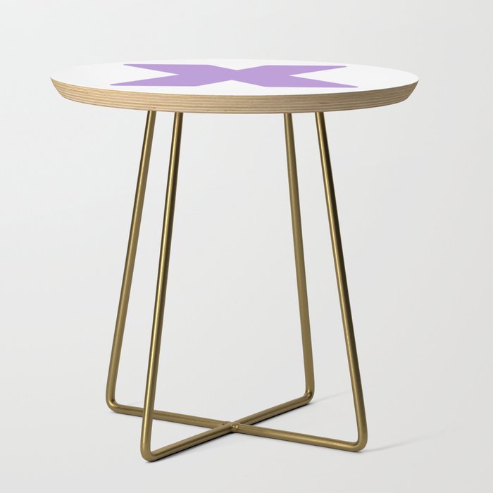 X (Lavender & White Letter) Side Table